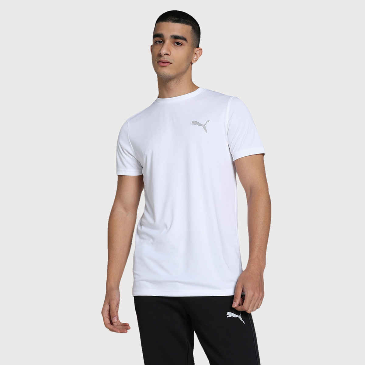 Puma Men's T-Shirt Active Small Logo - White | XL