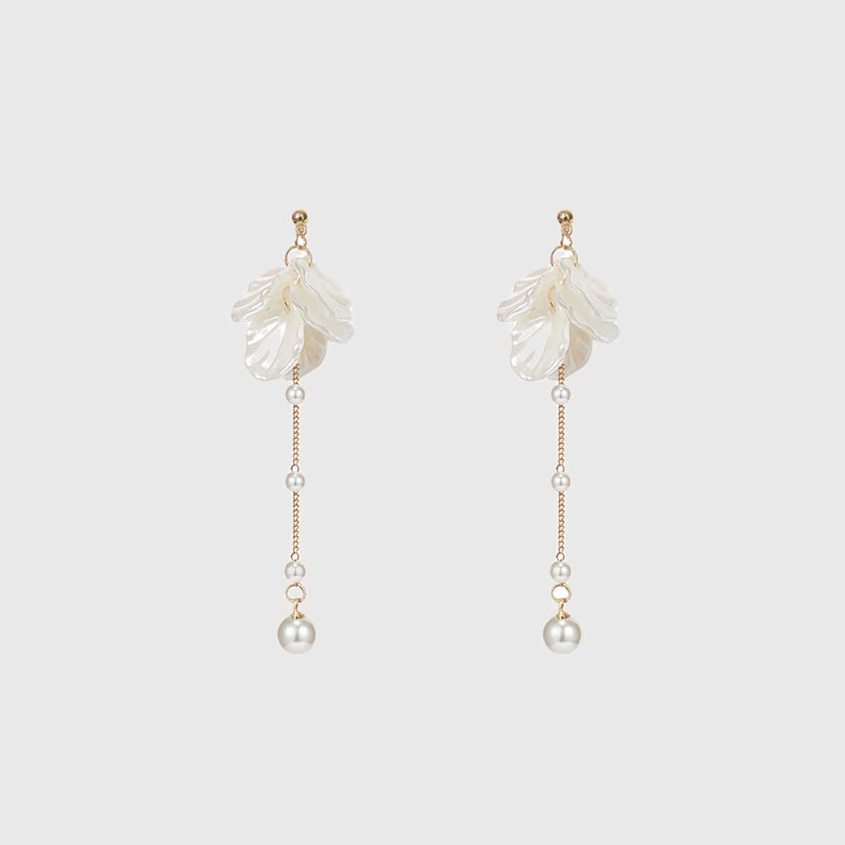 Yellow Chimes Gold Plated Pearl Studded Contemporary Drop Earrings