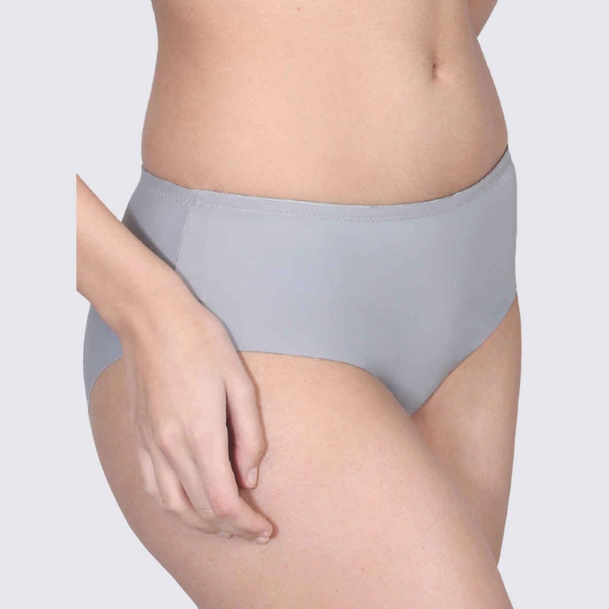 D'chica Women's Seamless Hipster Panties | Full Coverage Panties | Pack of 2 | Brown | Grey | S