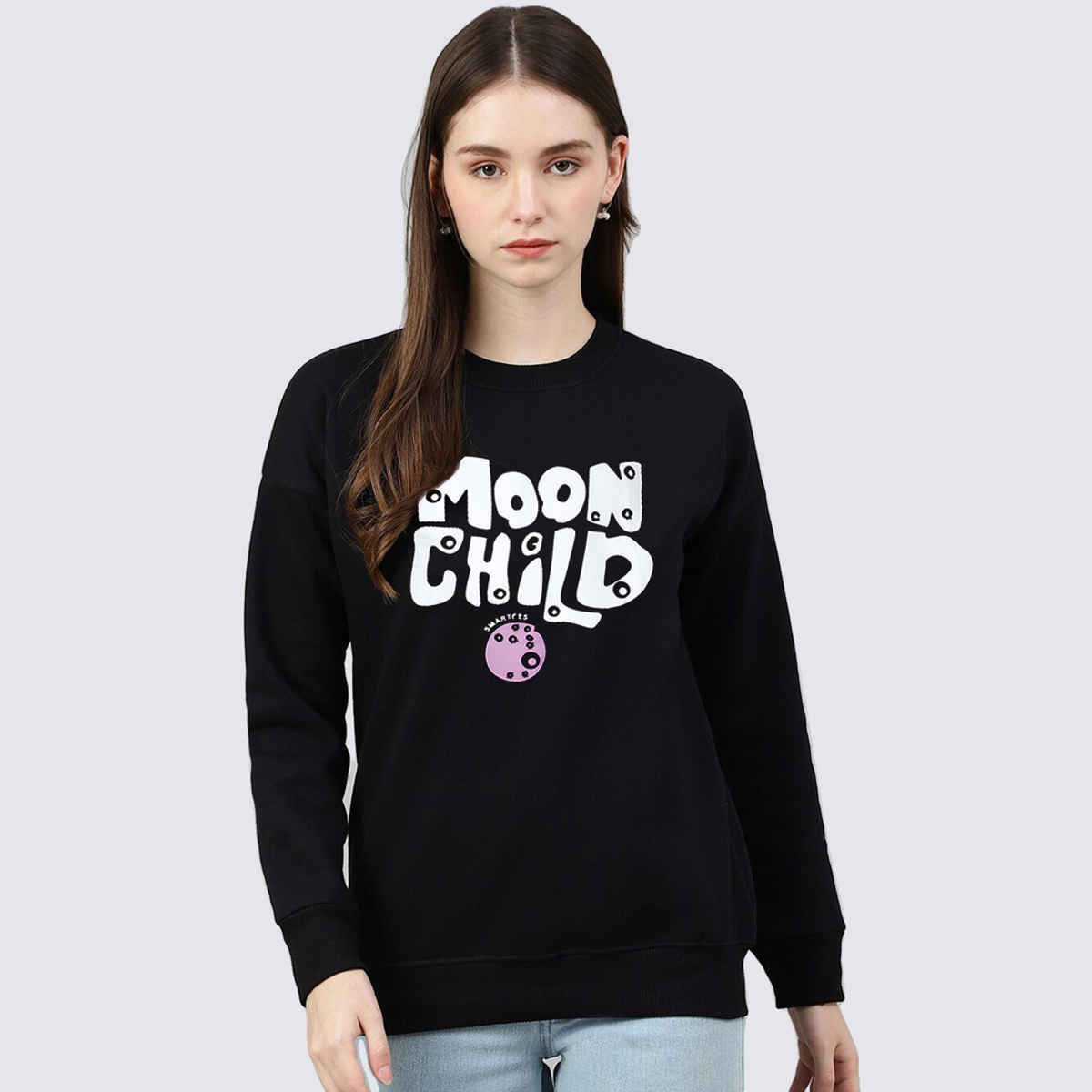 Smartees Women's Sweatshirt | SS RN MoonChild | Black - M