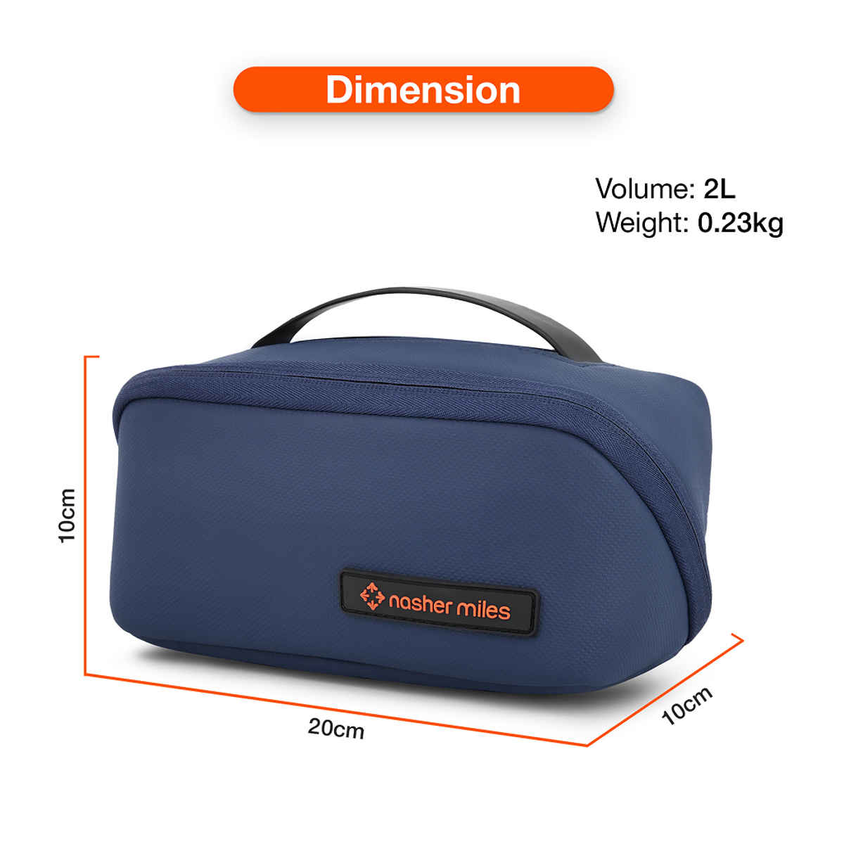 Nasher Miles 180 Toiletry Kit | Travel Cosmetic Bag with Handle & Compartments | Blue