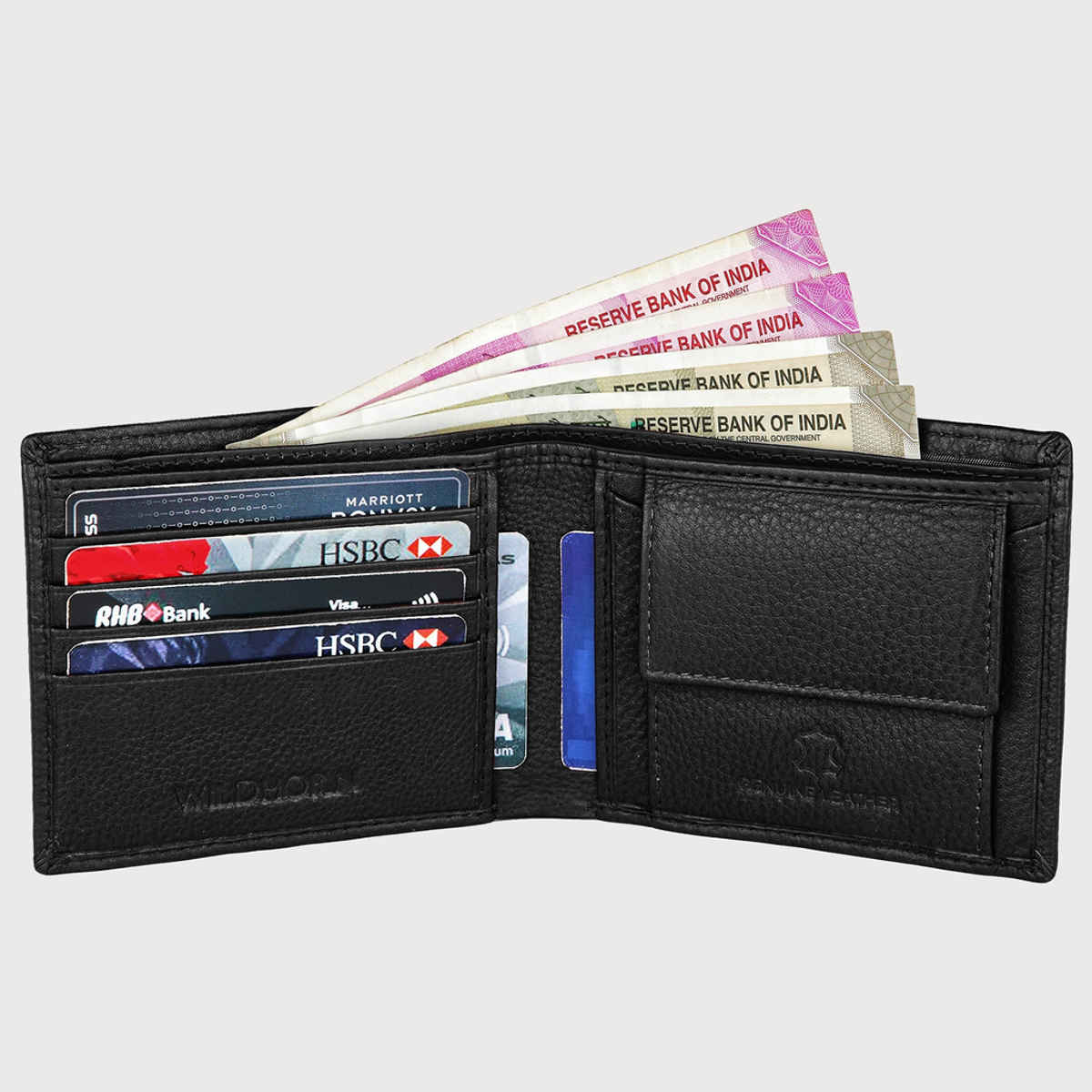 Wildhorn Men's Genuine Leather Wallet Gift Set | Black