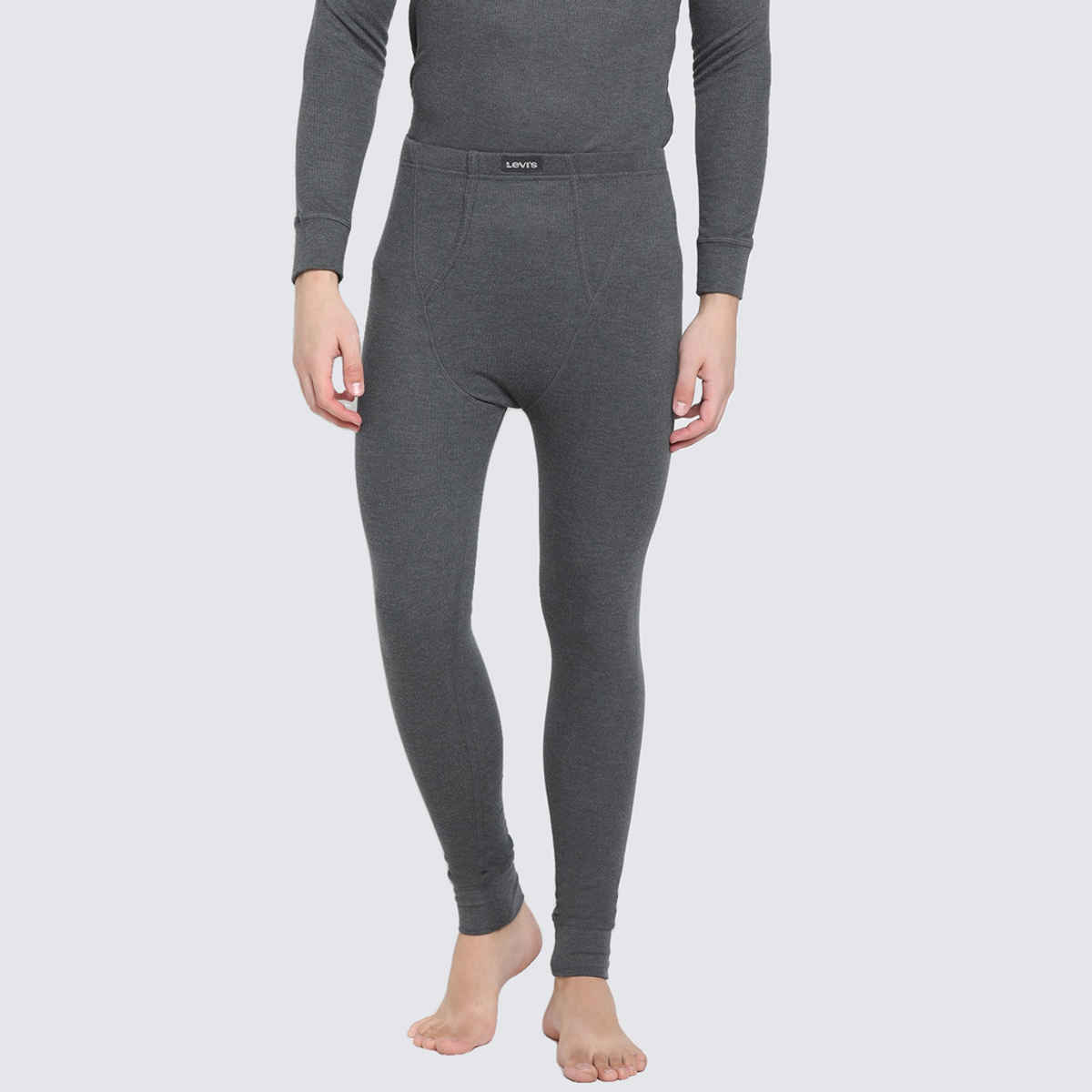 Levi's Men's Regular Fit Full Length Thermal Bottom Wear (Grey)-Pack of 1-S