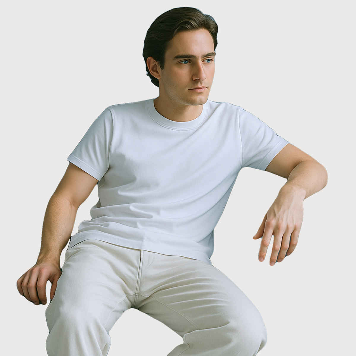 EQL Unisex Select Cotton Lycra T-Shirt | White - XL