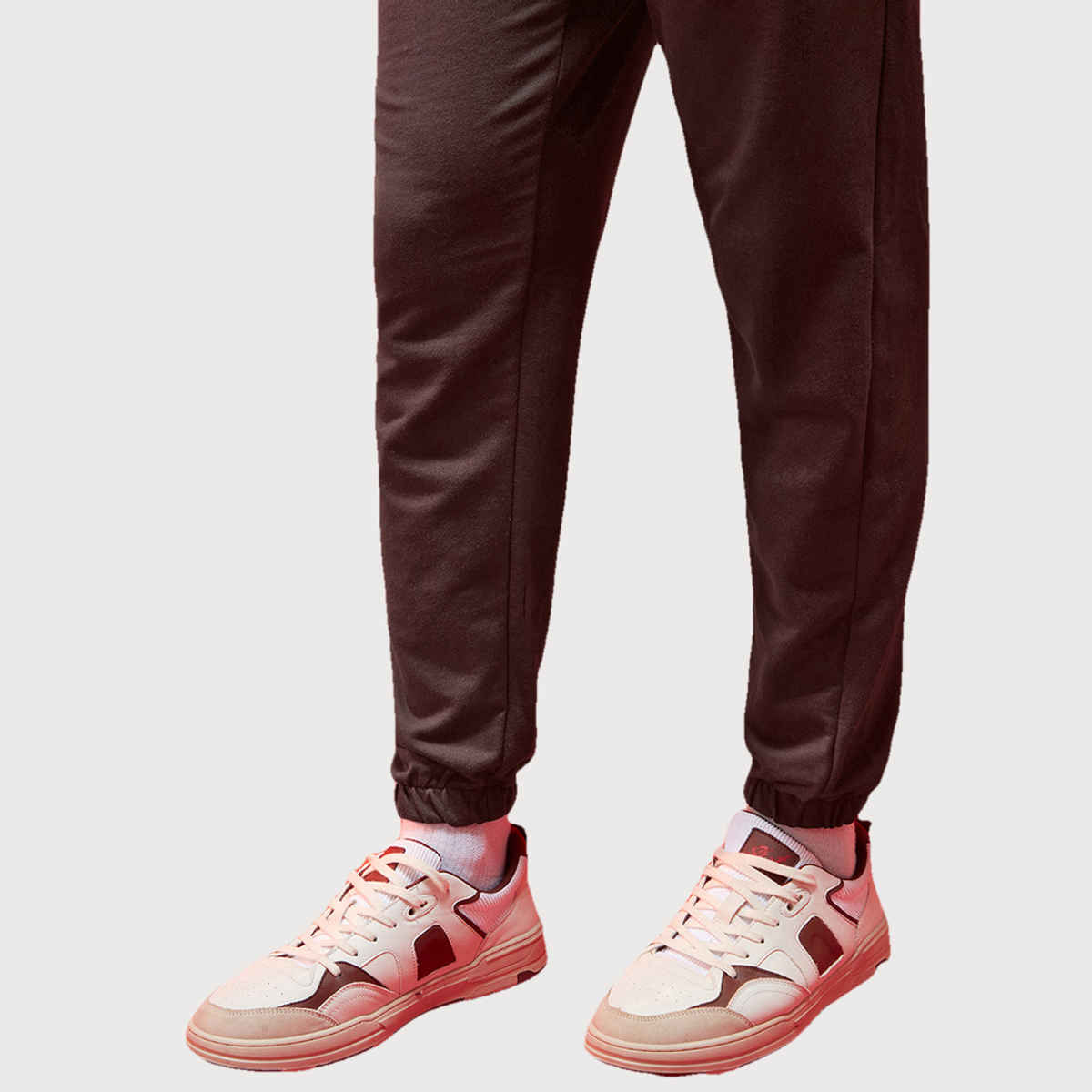 VEIRDO Men's Solid Regular Joggers without Pocket | VD TRK OS BRWN | Brown - S