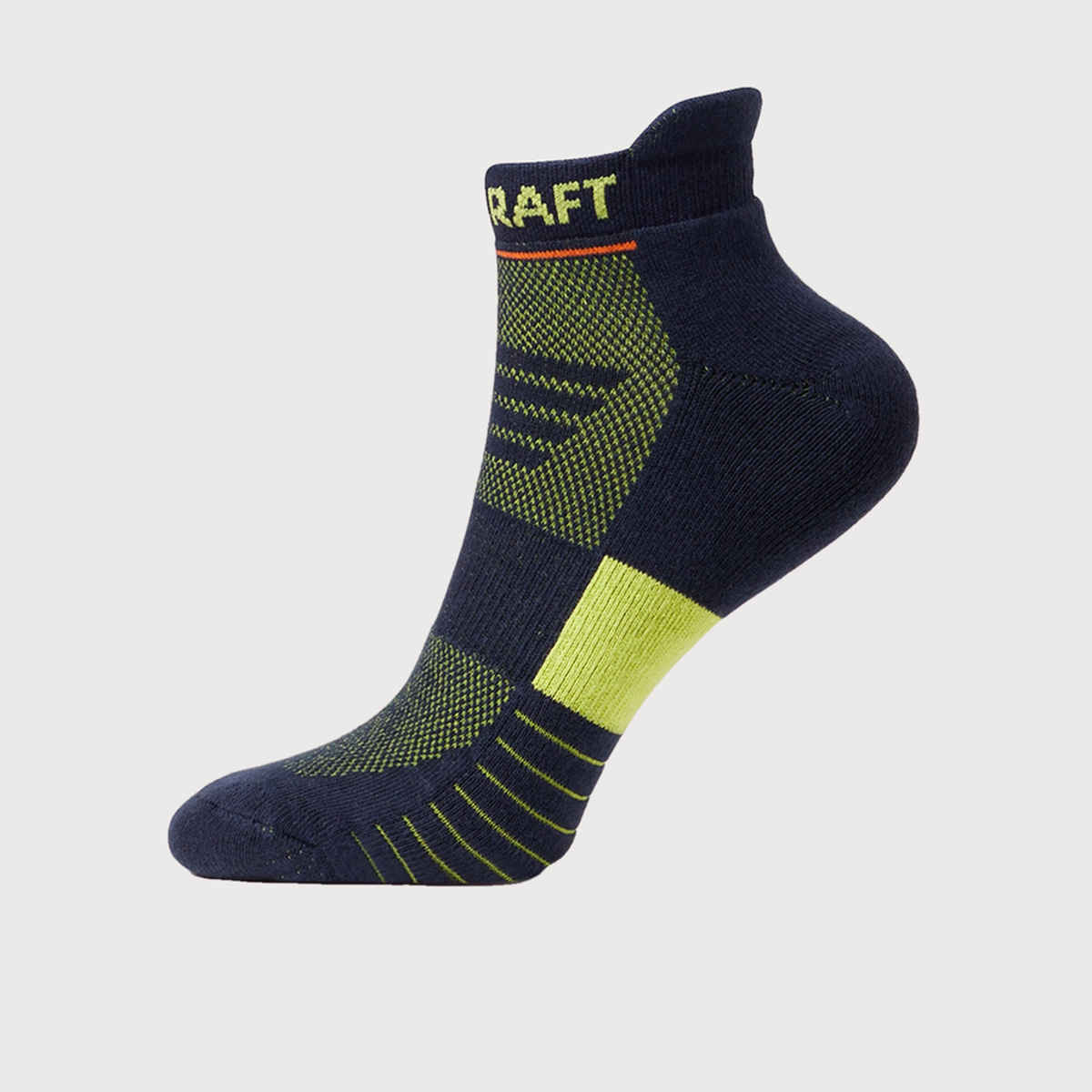 Wildcraft Men's Cotton Low Ankle Socks | Navy and Yellow - Free Size