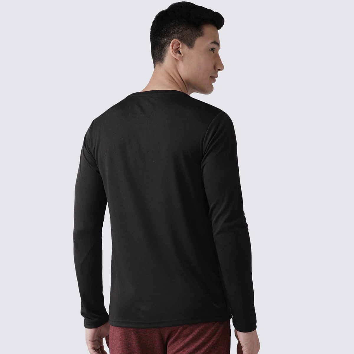 Chkokko Men's Gym Regular Fit Full Sleeves T-shirt | Black - S