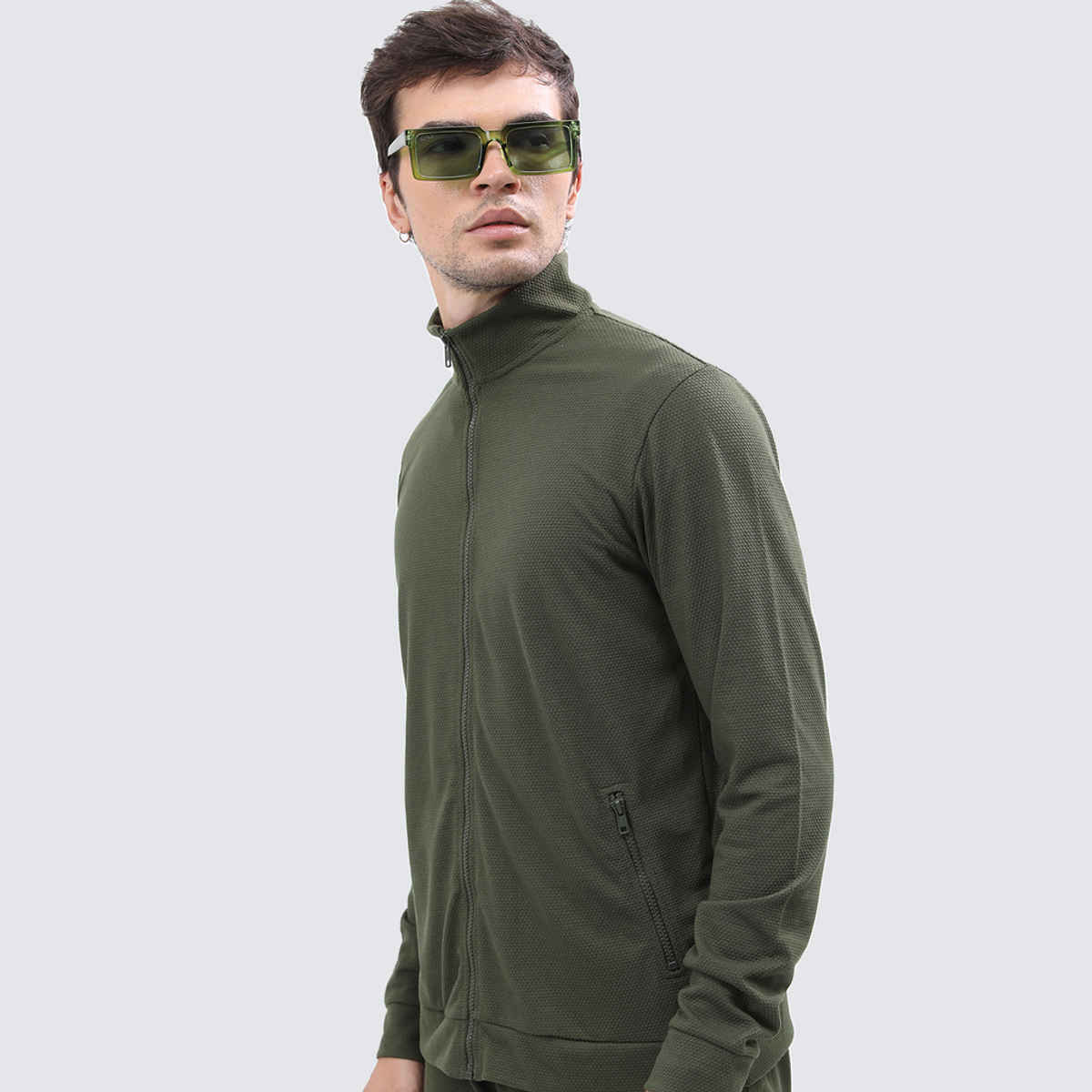 HIGHLANDER Men's Mock Neck Tailored Jacket | Olive - S