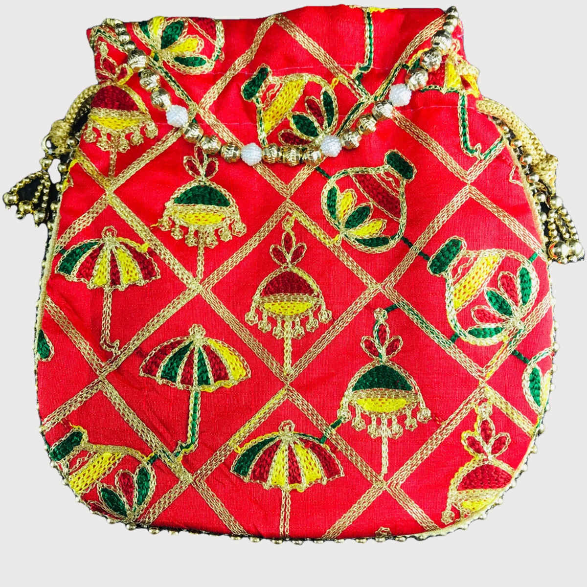 Gullak Women's Embroidered Silk Potli | Multicolour