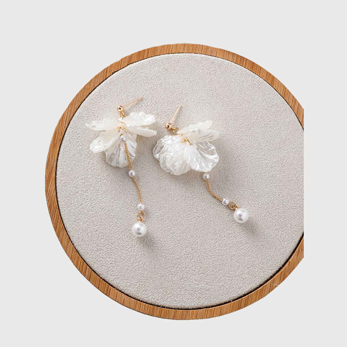 Yellow Chimes Gold Plated Pearl Studded Contemporary Drop Earrings