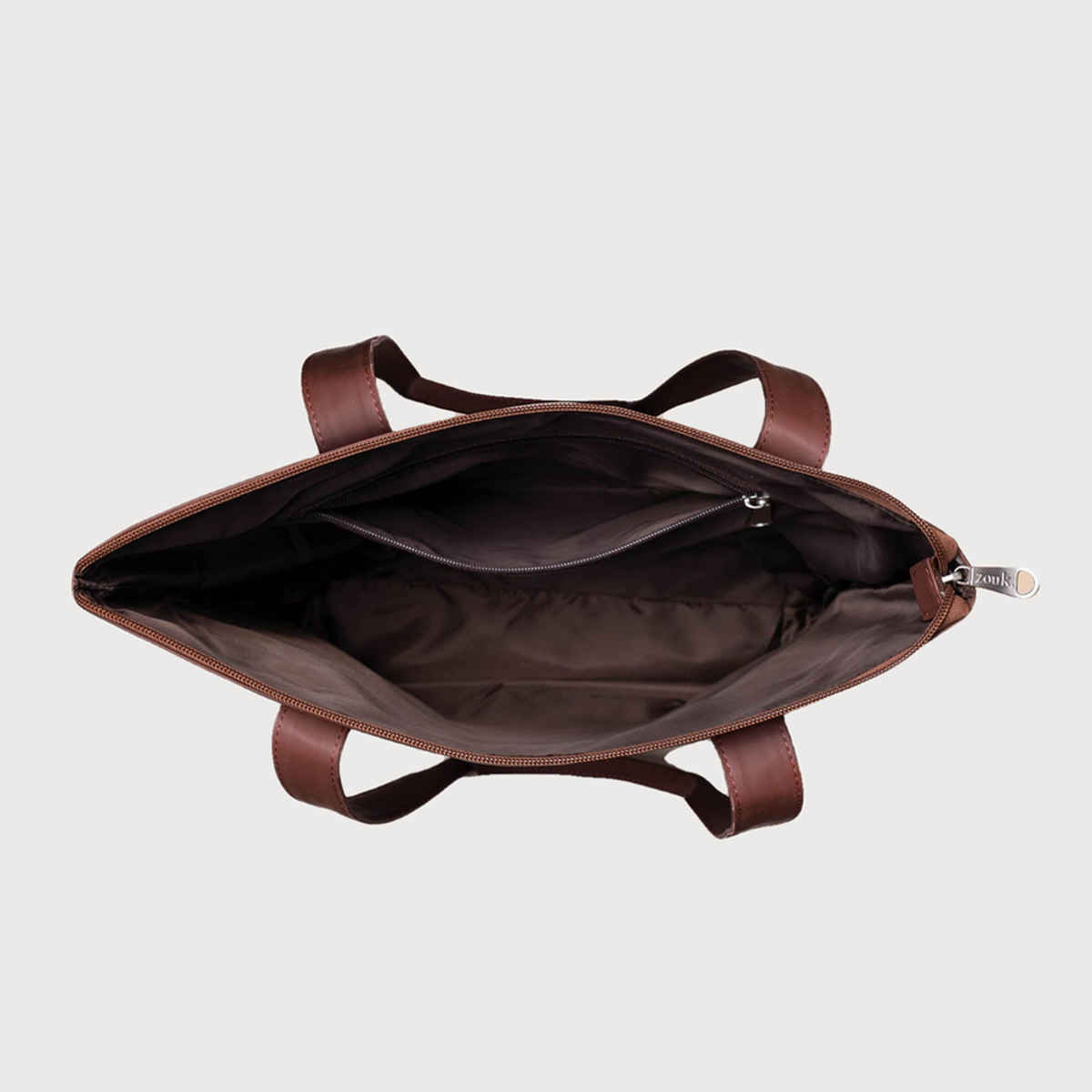 Zouk Women's Vegan Leather 15.5 L Double Handle Tote Bag | Black | Standard