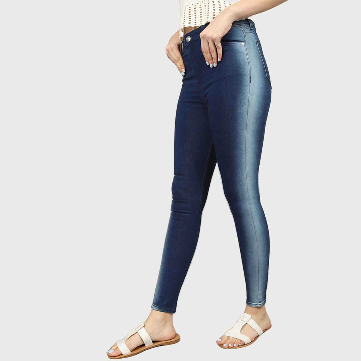 Freehand Women's Casual Skinny Fit Jeans | Blue - 34