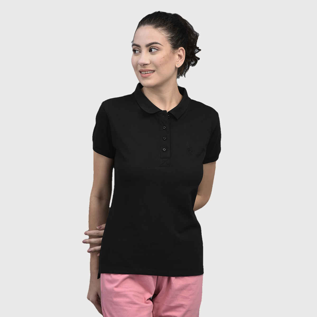 Dollar Women Polo T-shirt - Black | Premium Cotton | S
