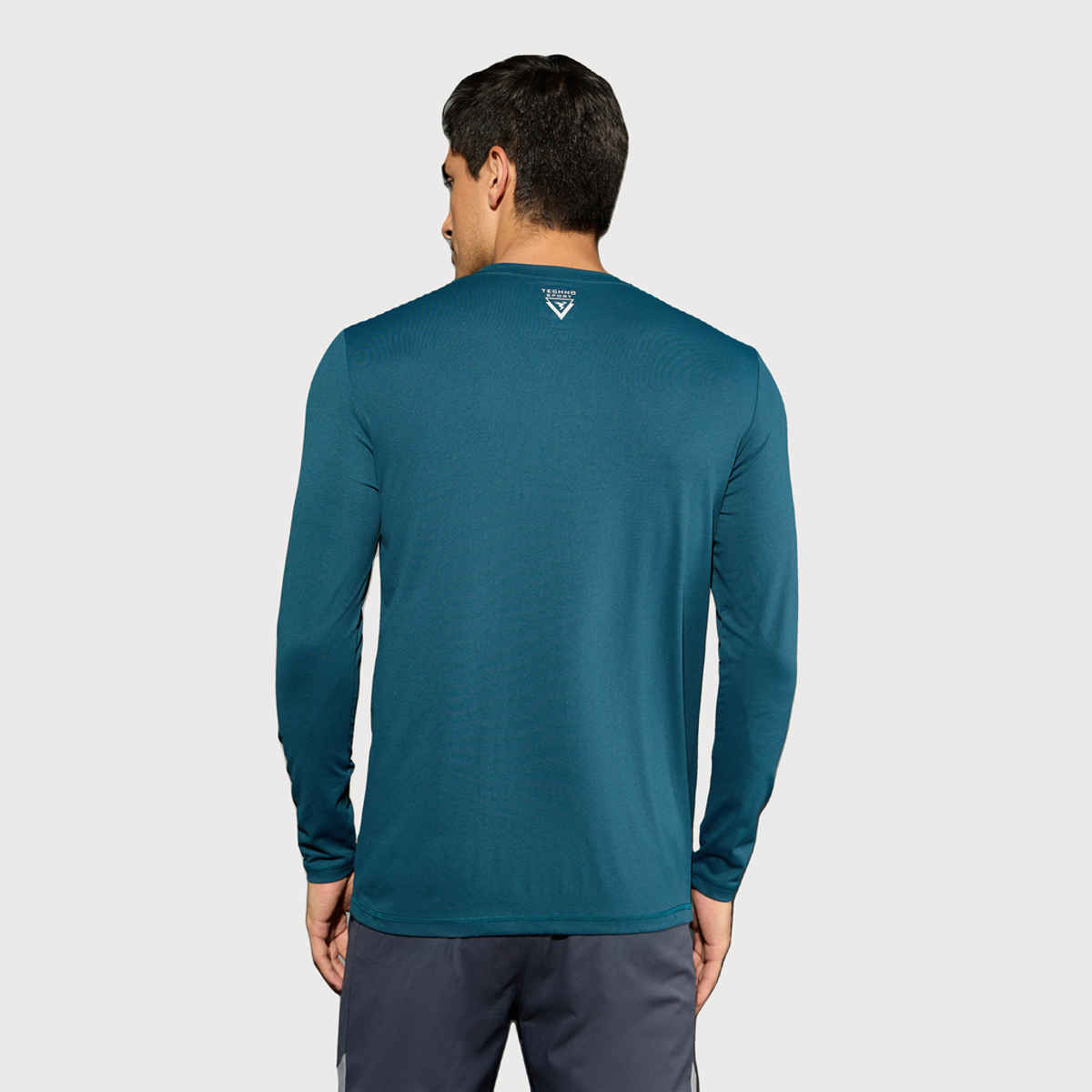 Technosport Men's Poly Solid Slim Fit Round Neck Full Sleeve Sports T-shirt | Gulf Coast - XL