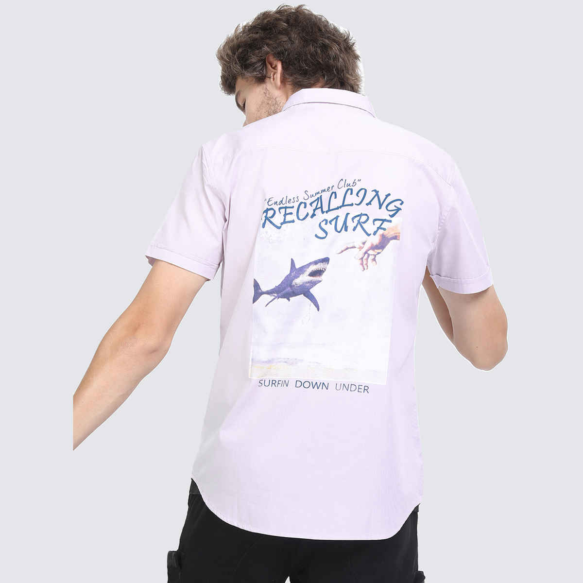 Highlander Men's Slim Fit Graphic Shirts | Lavender - S