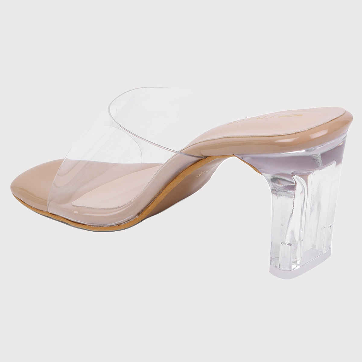 Trase Women Casual Transparent Block Heel Sandals - Beige | 8 UK