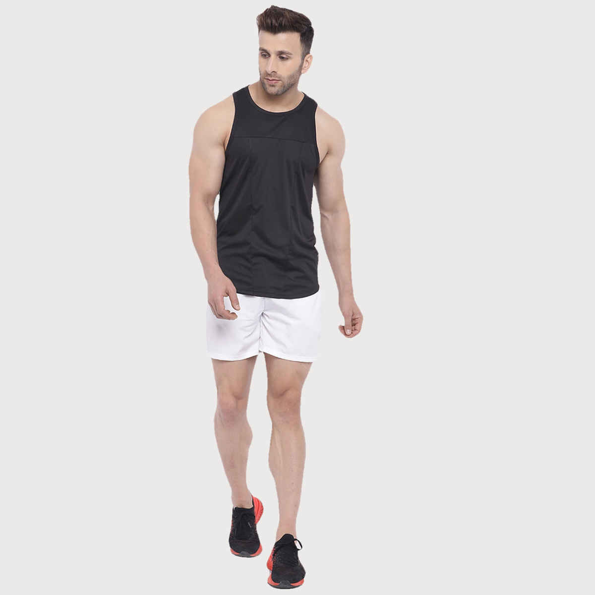 Chkokko Men's Gym Regular Fit Tank Tops Sports Sleeveless Vest | Black - XXL