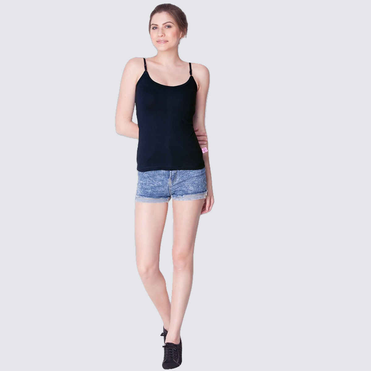 Dollar Missy Women's Combed Cotton Camisole | Pack Of 2 | Black | L