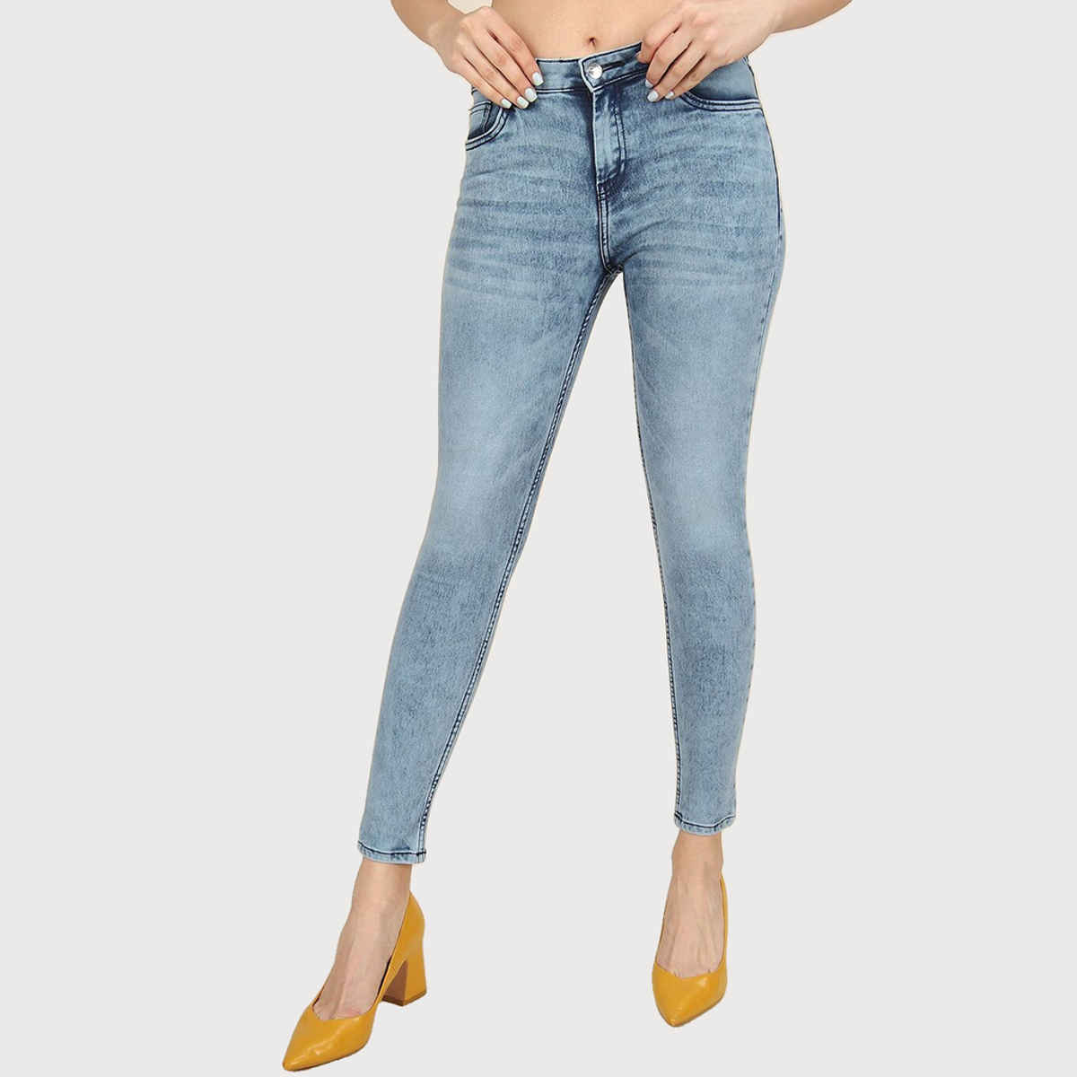 Freehand Women's Distressed Slim-Fit Jeans | Blue - 32