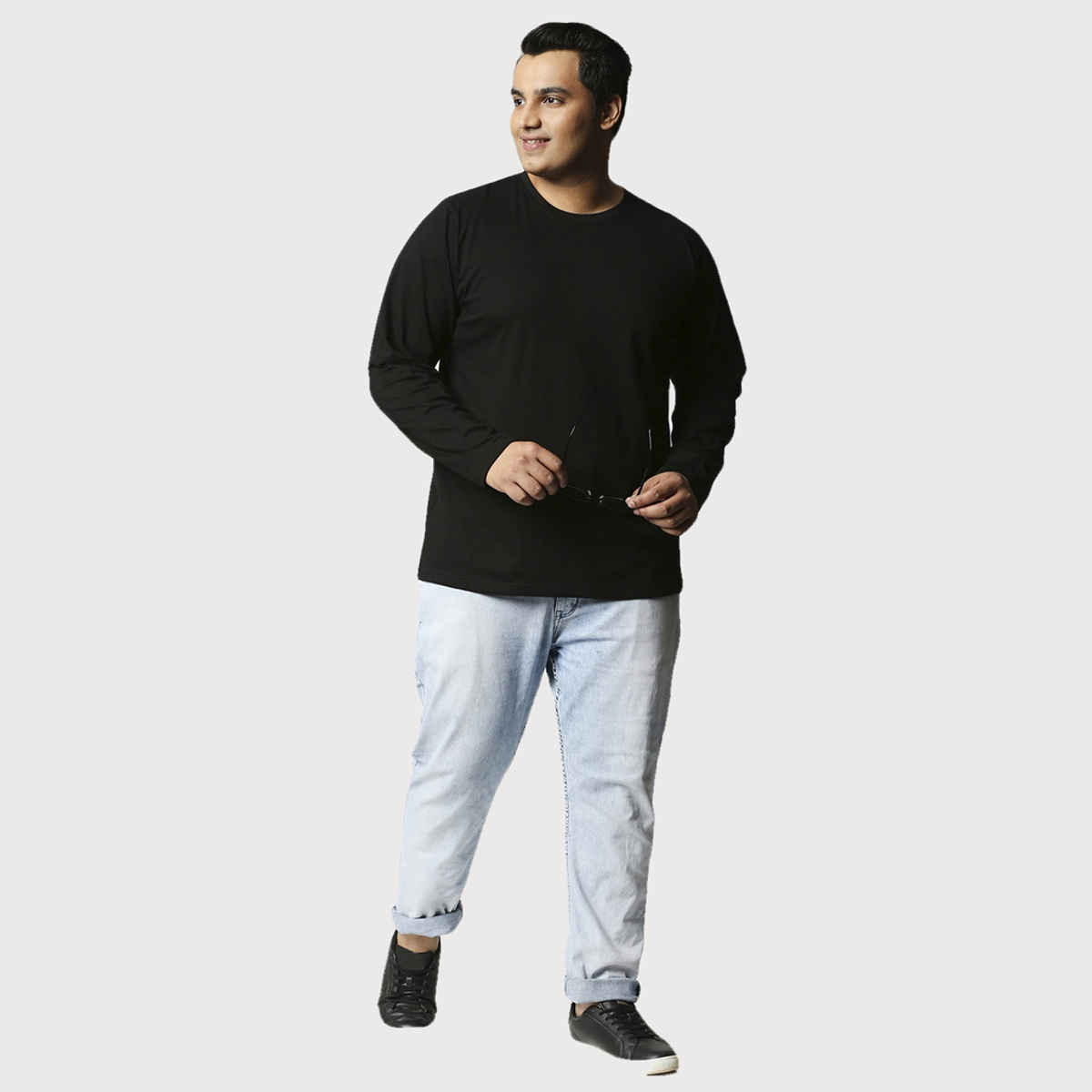 Bewakoof Men's Plus Size T-shirt | Black - 6XL