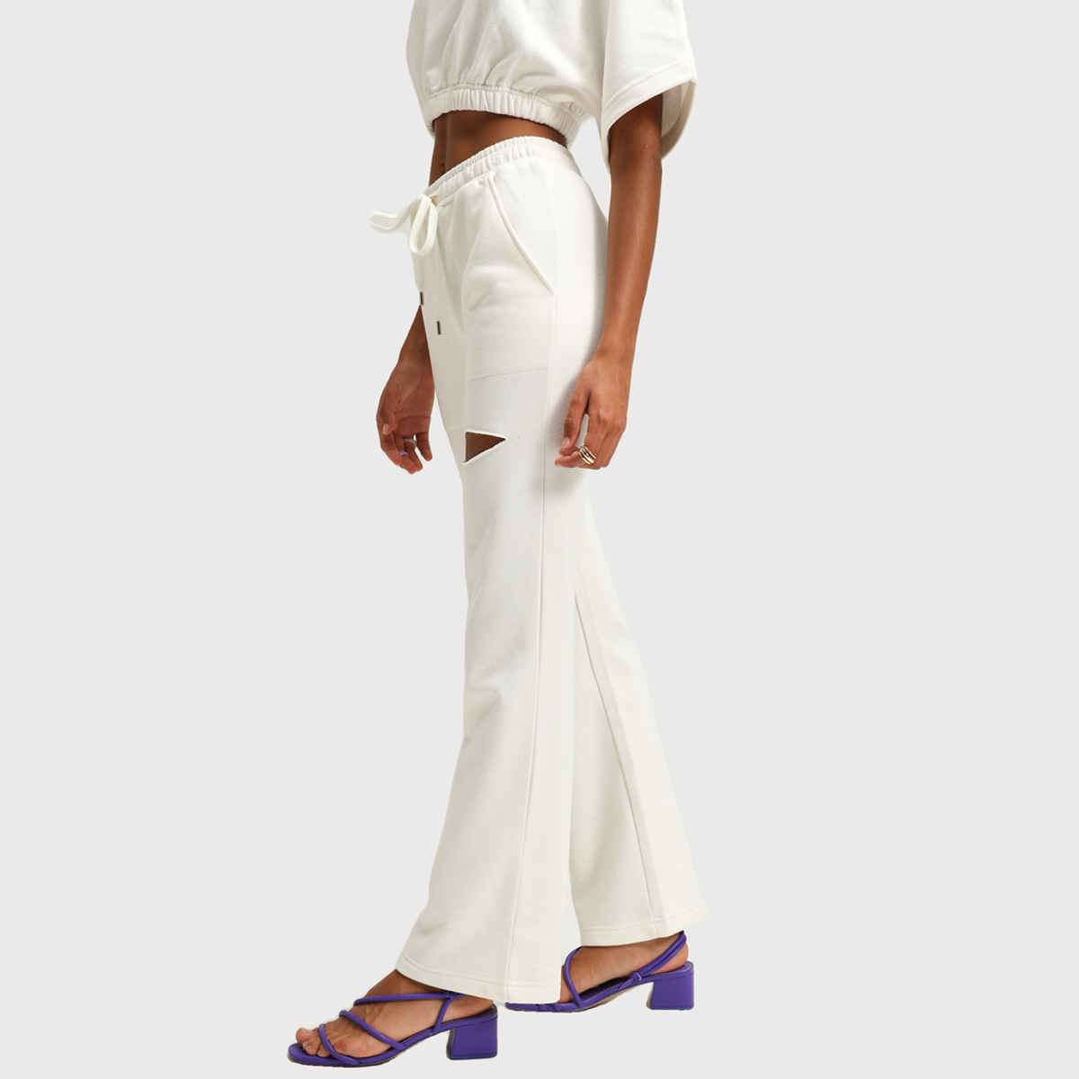 Cava Women's Joggers Straight Leg Slit | Arctic White - M