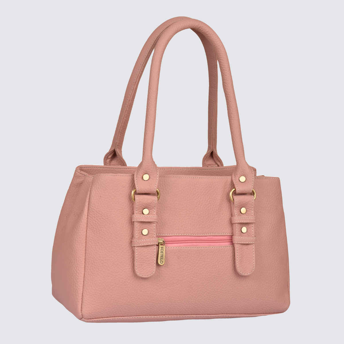 Fostelo Women's Vegan Leather Westside Handbags Shoulder Hobo Bag Ladies Purse | Light Pink | Large