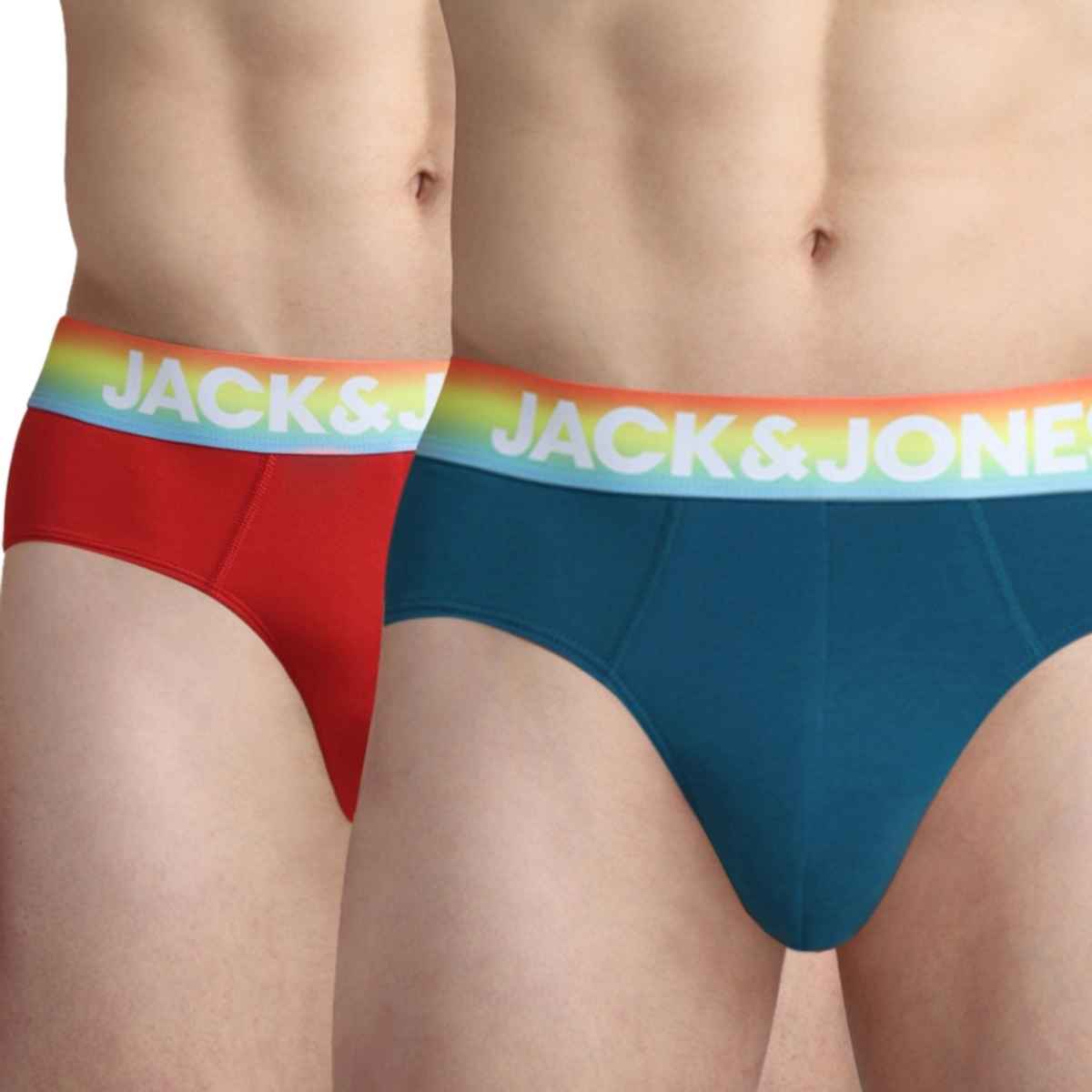 JACK & JONES Men's Kicker Brief | Pack of 2 |Mykonos Blue - L