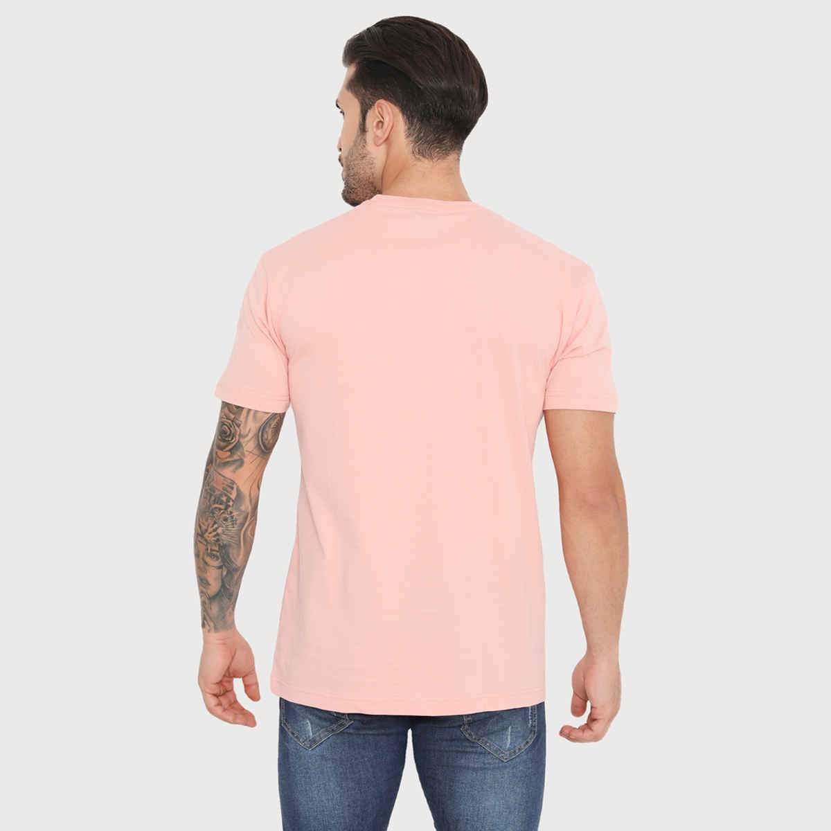 Rivolta Men's Round Neck T-Shirt | Peach 002 | XXL