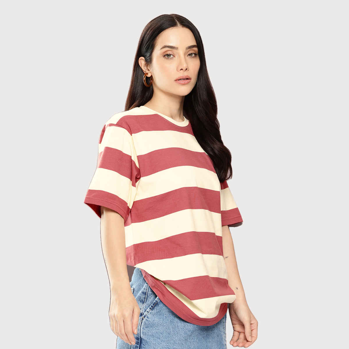 Dillinger Women's Short Sleeve Oversized Yarn Dyed T-shirt | Mauve - XL