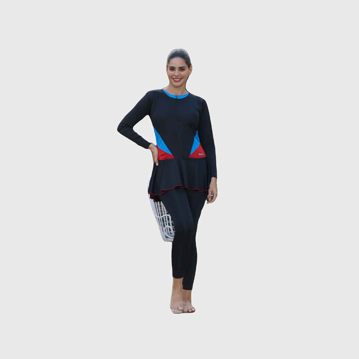 ROVARS Women's Stretchable One Piece Full Body Swim Suit with Removable Pads | Black - M
