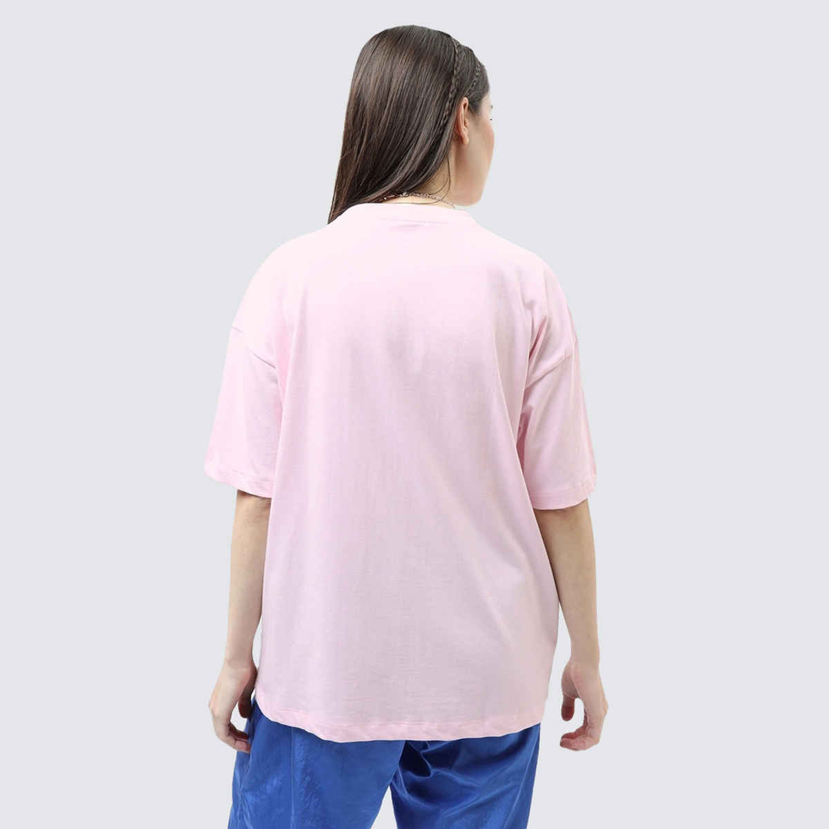 Bewakoof Women's Official Disney Dumbo Graphic Printed Oversized T-shirt | Pink - S