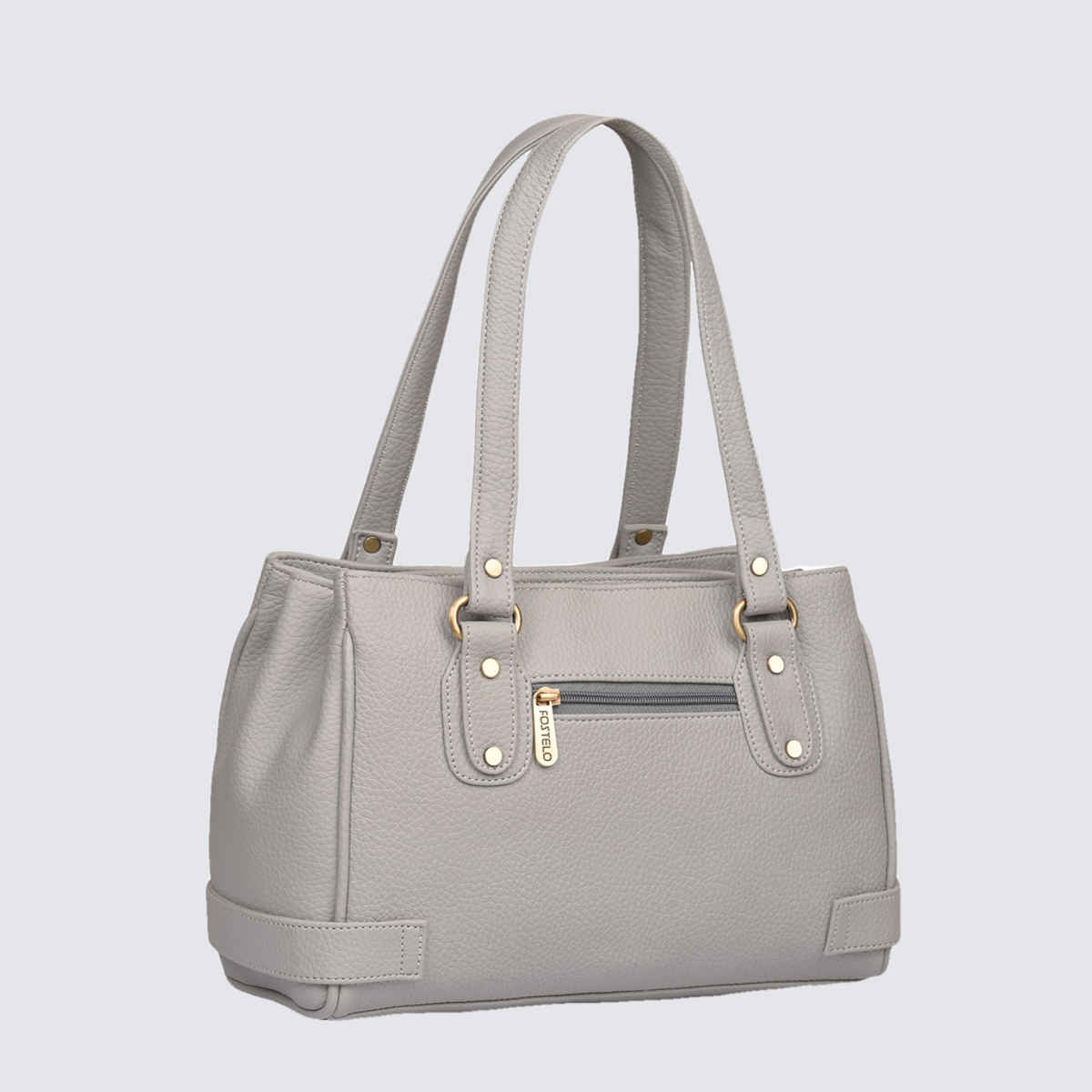 Fostelo Women's Vegan Leather Nightingale Handbags Shoulder Hobo Bag Ladies Purse | Grey | Large