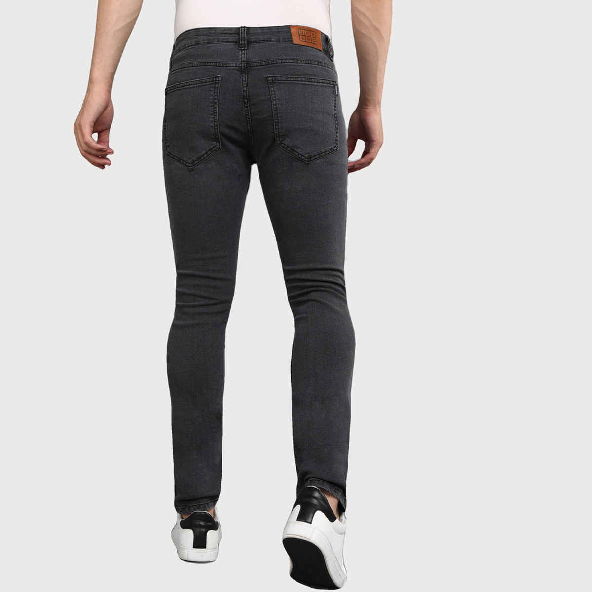 Urbano Fashion Men's Jeans Regular Fit Washed Stretchable | Carbon Grey | 32