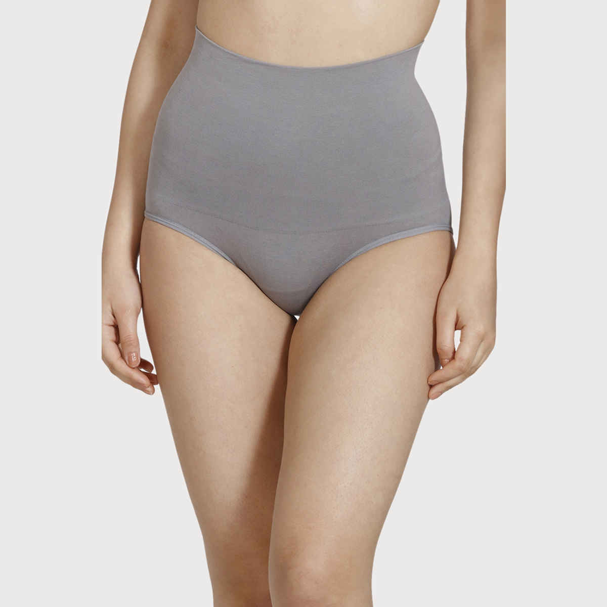 Zivame Women's Tummy Control Midwaist Hipster Panty | Grey - L