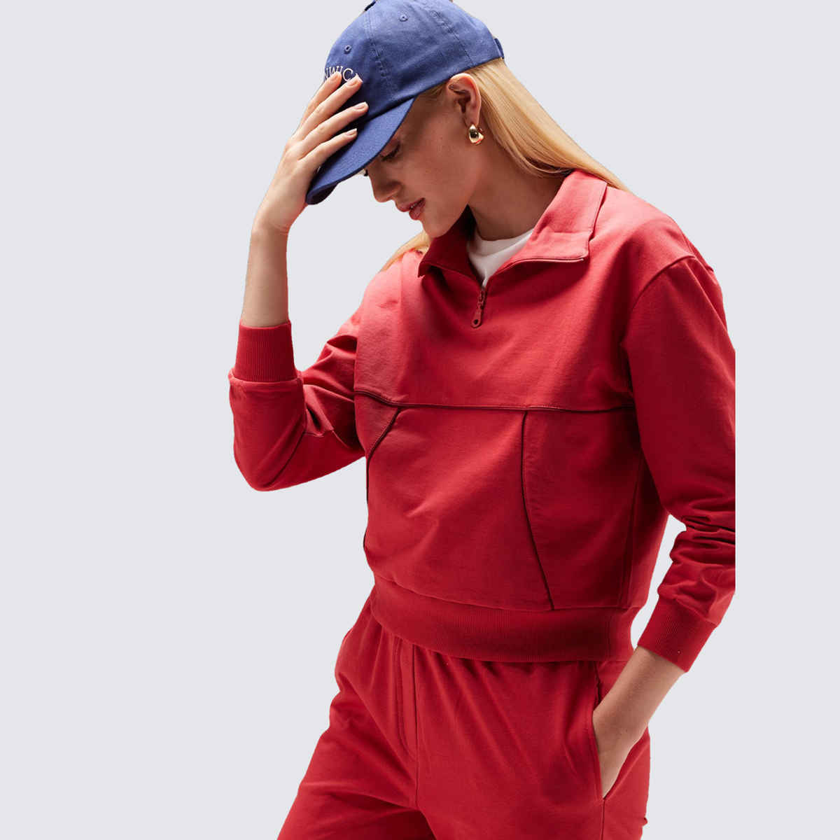 Cava Women's Sweatshirt Urban Q-zip | Red - XL