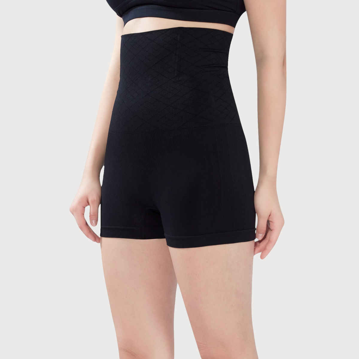 Plumbury Women s Seamless High Waist Tummy Tucker Shapewear | Black - M
