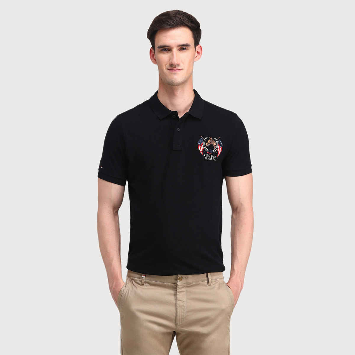 U.S. Polo Assn. Men's Solid Polo Shirt | Black - M