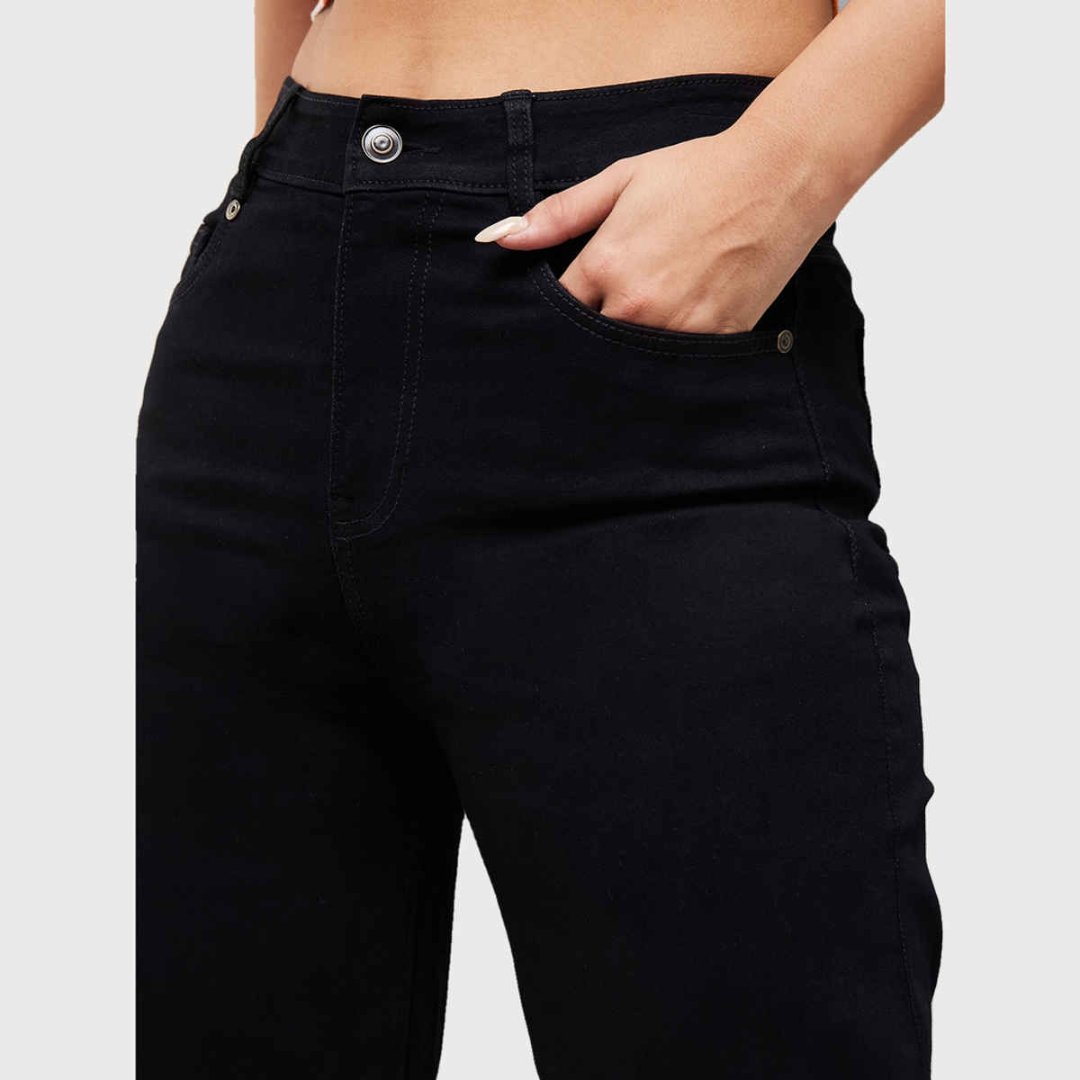 Miss Chase Women s Holiday Mode On Wide Leg Denim Jeans | Black | 32