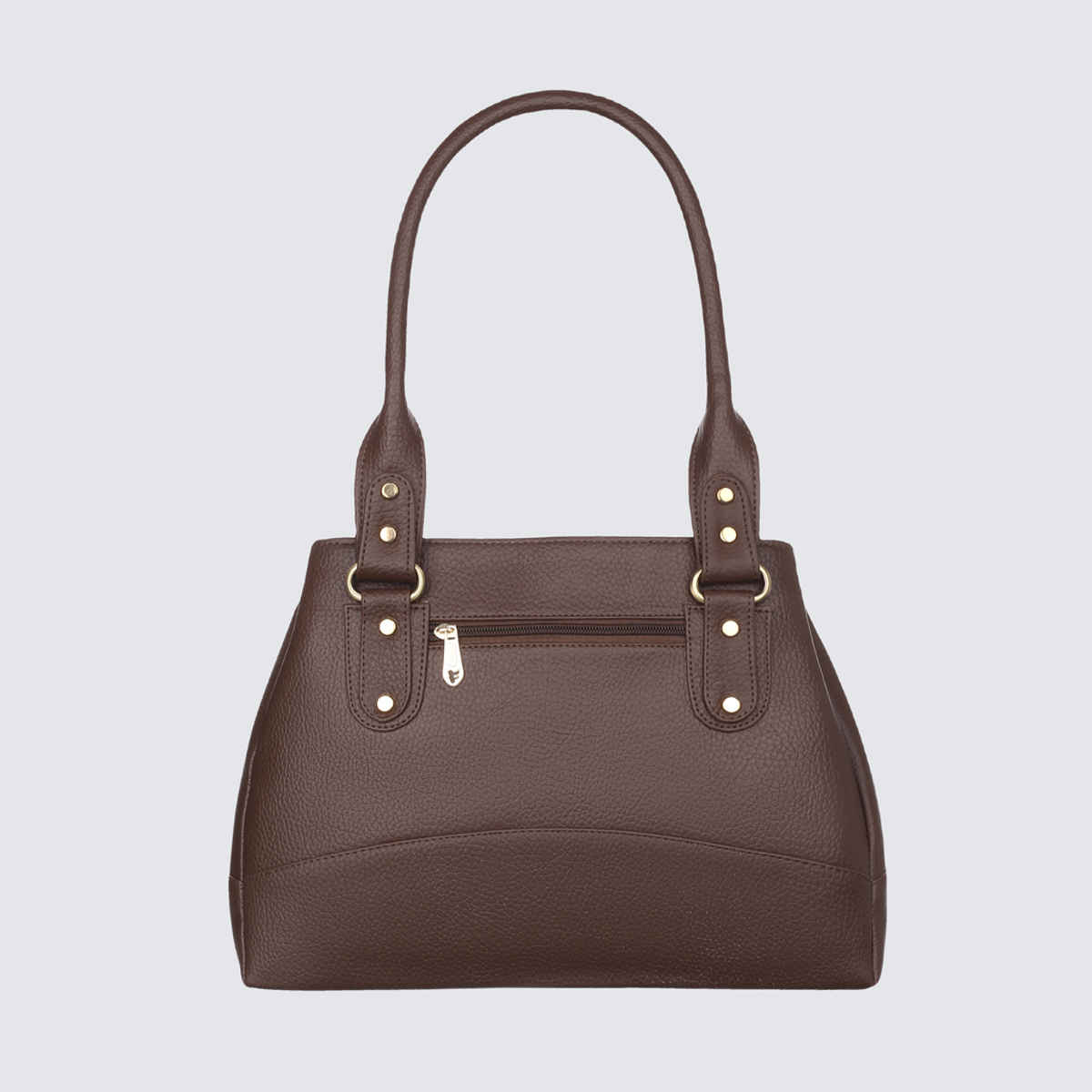 Fostelo Women's Vegan Leather Catlin Luxe Shoulder Bag | Ladies Purse Handbag | Brown - Large