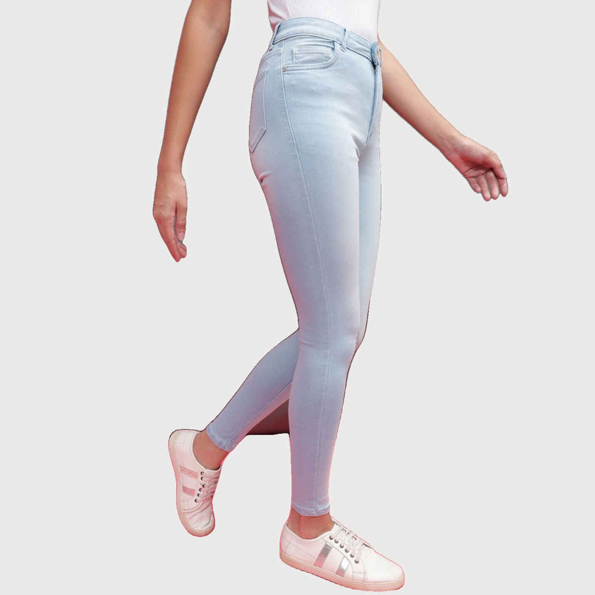 Freehand Women's Light Wash Skinny Fit Denim Jeans | Blue - 30