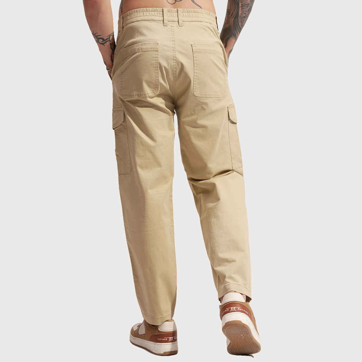 HIGHLANDER Men's Solid Baggy Cargo Pant | Taos Taupe - 34