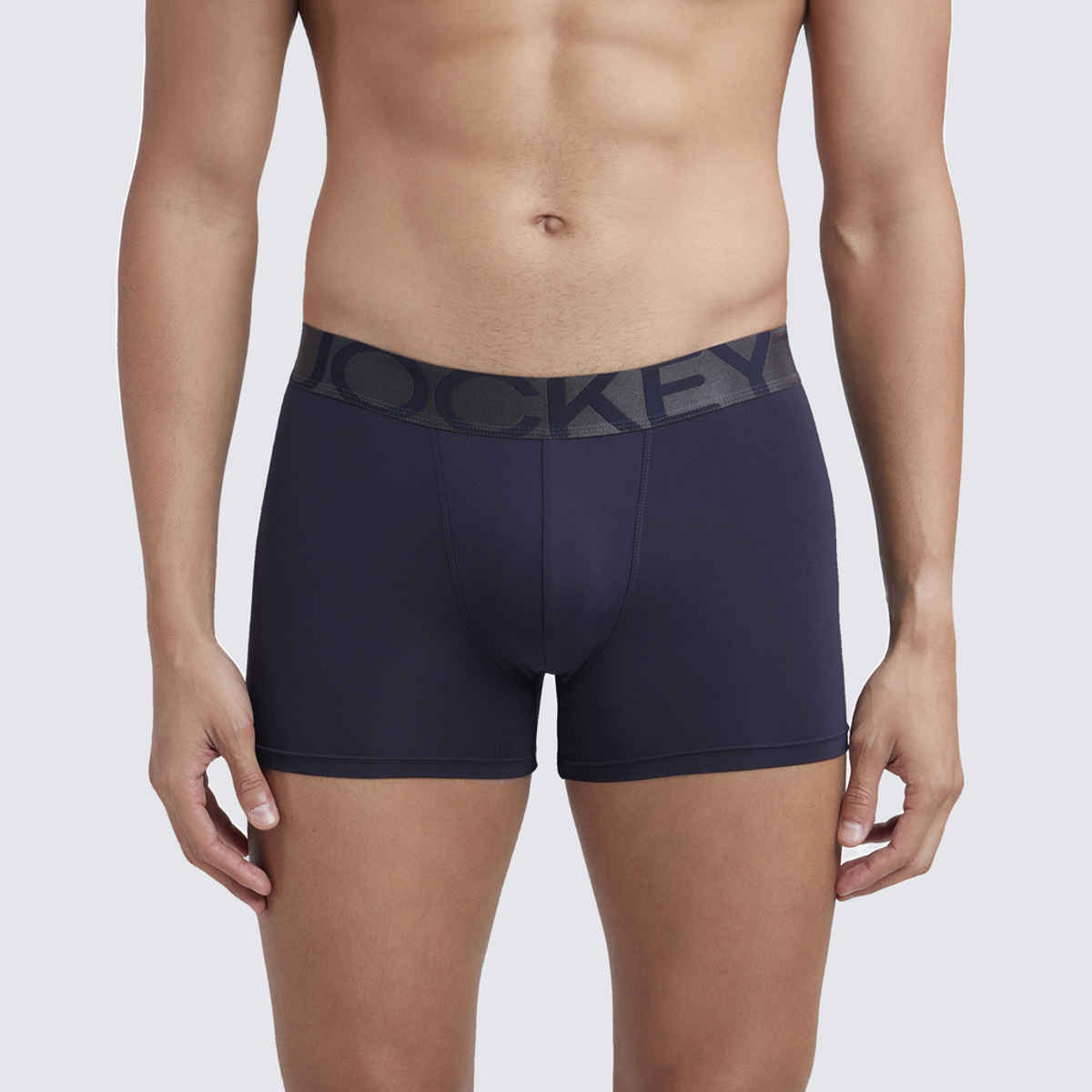Jockey IC28 Men's Tactel Microfiber Elastane Stretch Underwear Solid Trunk | True Navy - XL | Navy-XL