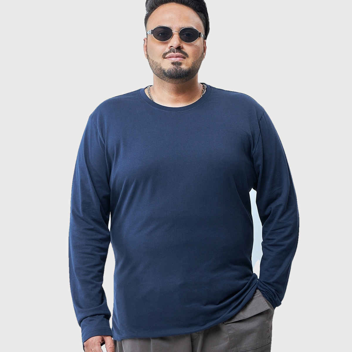 Bewakoof Men's Plus Size T-shirt | Blue - 5XL