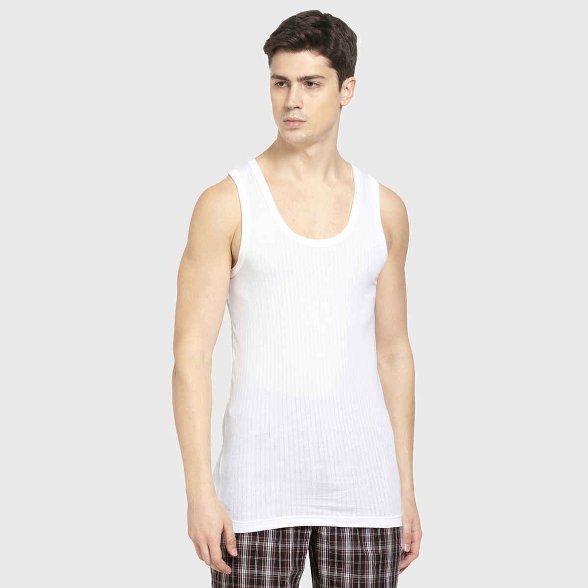 Jockey 8816 Men's Super Combed Cotton Sleeveless Vest|Extended Length|Easy Tuck | White-80
