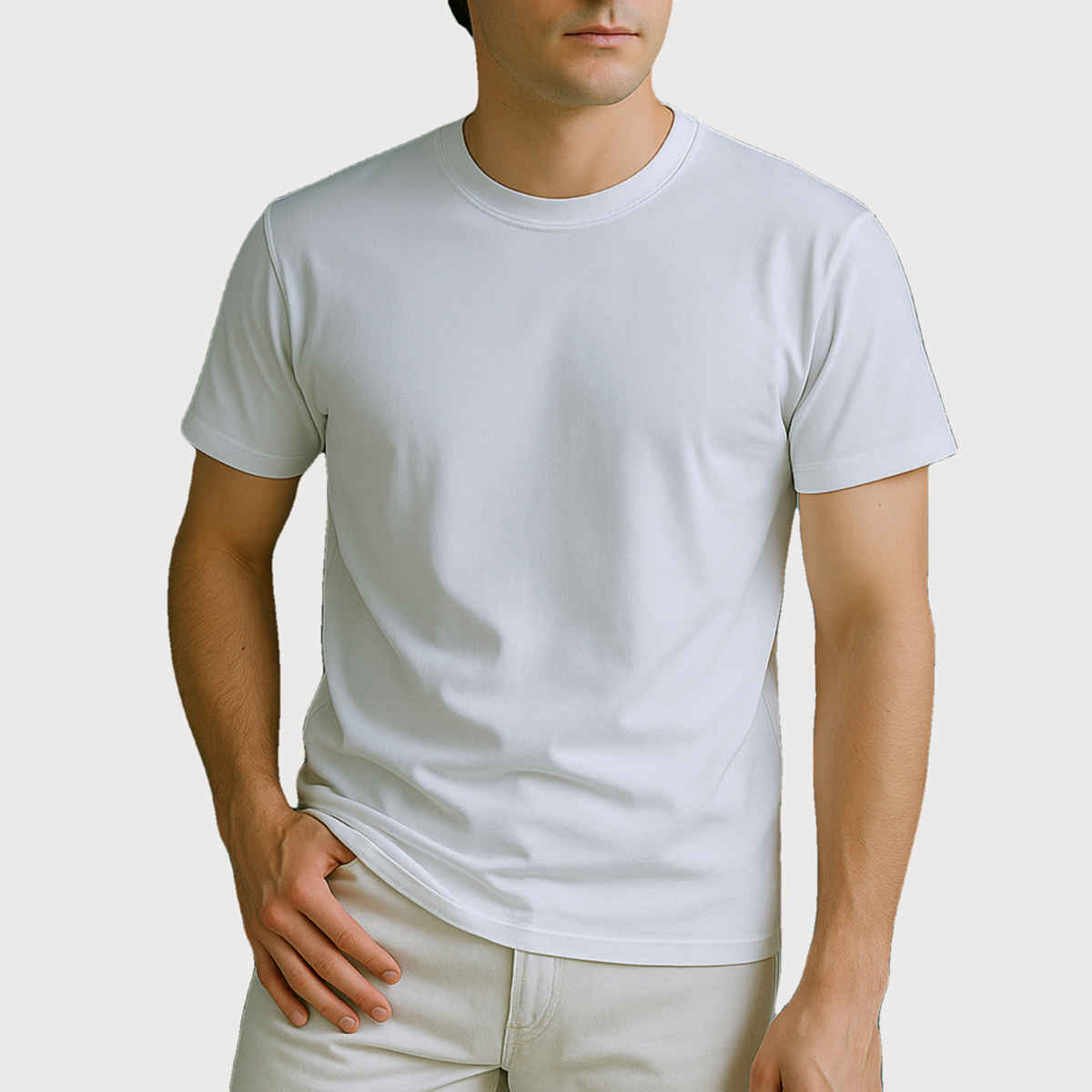 EQL Unisex Select Cotton Lycra T-Shirt | White - XL