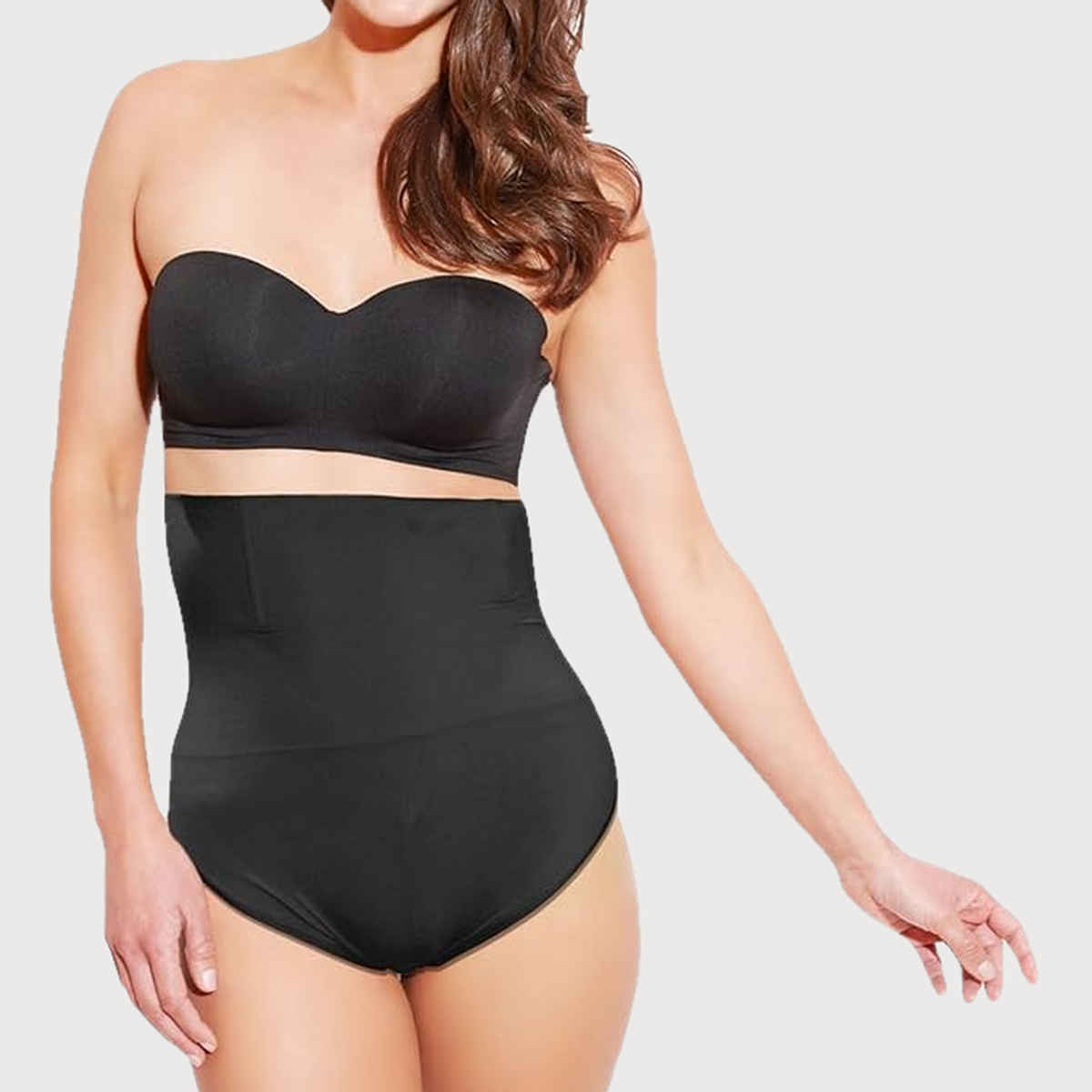 Enamor Women's BR08 Synthetic High Waisted Slimmer Body Shapwear | Black-2XL