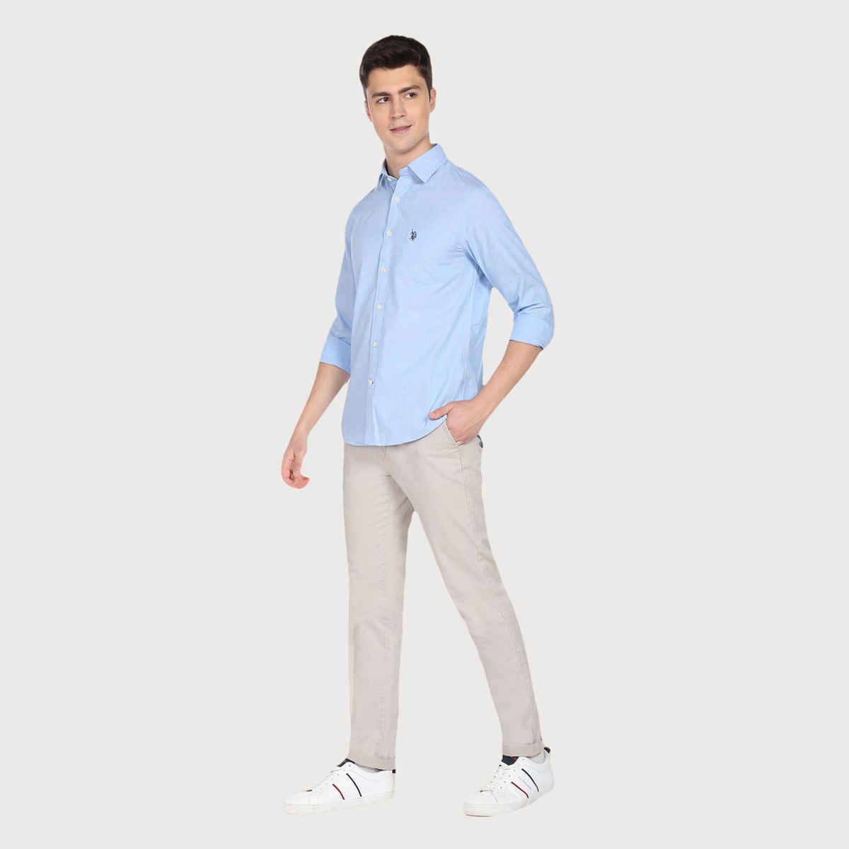 U.S. Polo Assn. Men's Two Tone Shirt | Light Blue - XL