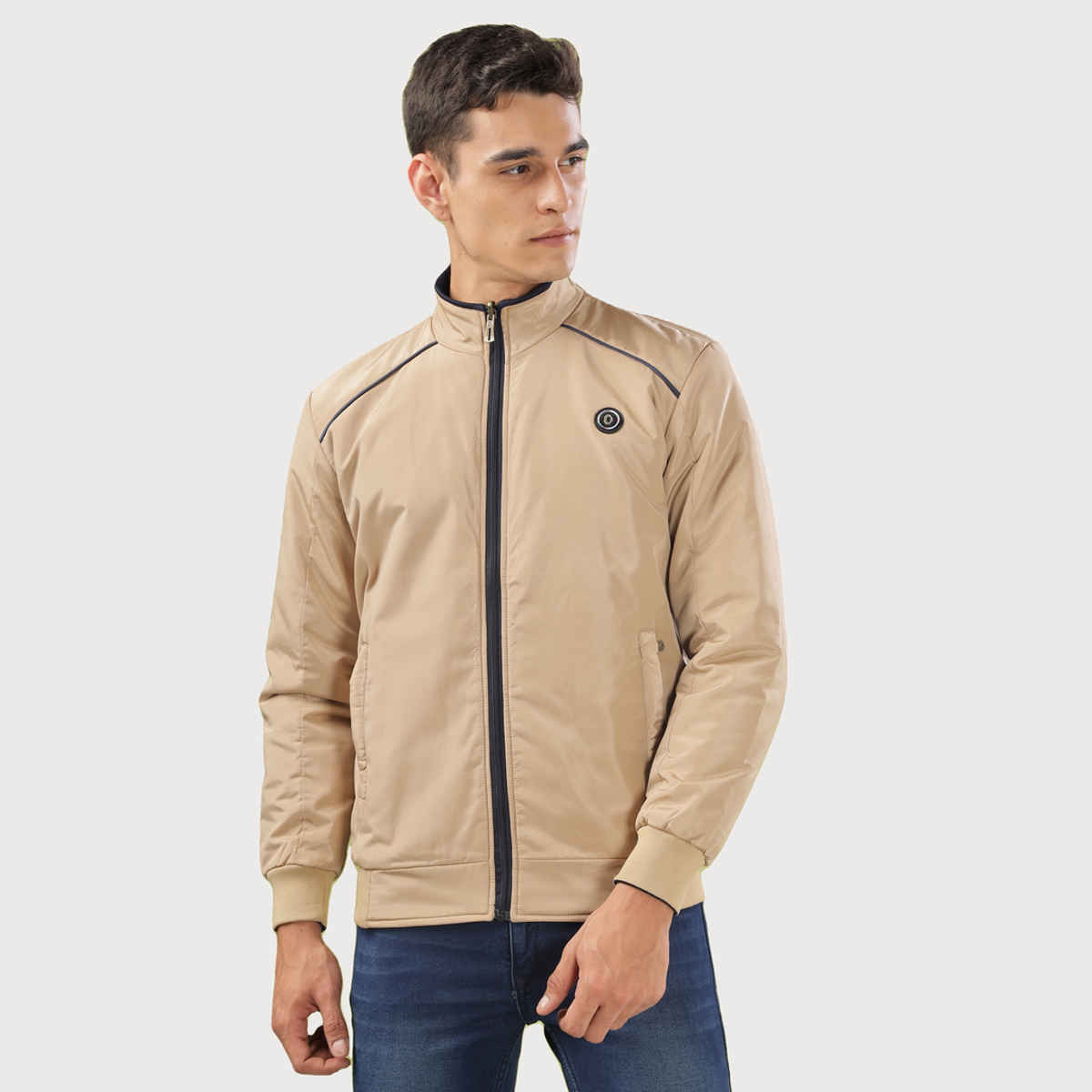 Dollar Jacket For Men - Casual Zipper Bomber For Winter | Mamwj 903 | Beige | XL