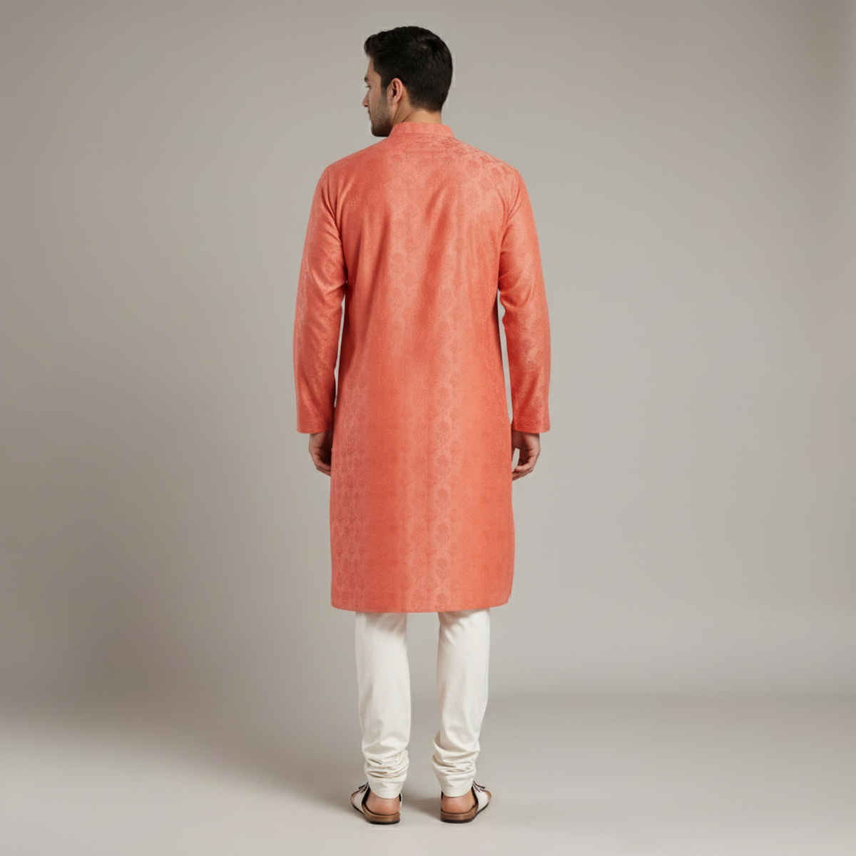 Happy Mail Men's Festive Kurta | Orange - L
