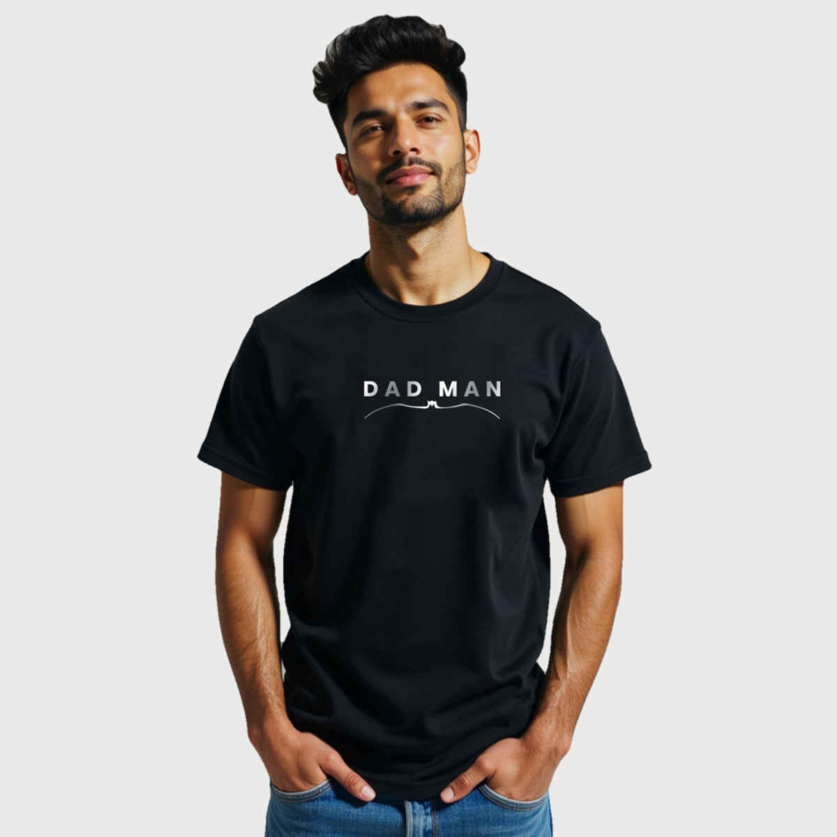 Mad Over Print Men's Dad Man T-shirt | Black - M